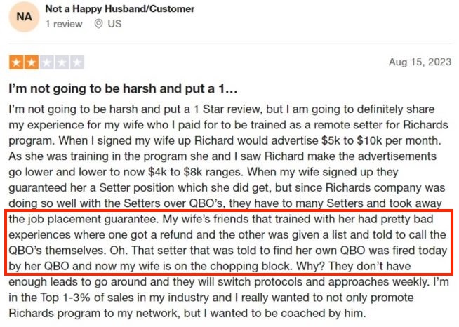 negative trustpilot review negative trustpilot review